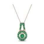 Pave Halo and Bail Emerald Pendant (0.4 CTW) Top Dynamic View