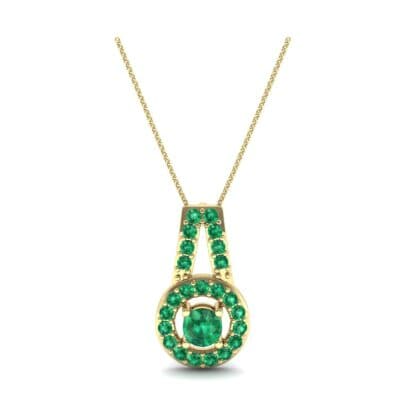 Pave Halo and Bail Emerald Pendant (0.4 CTW) Top Dynamic View