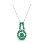 Pave Halo and Bail Emerald Pendant (0.4 CTW) Top Dynamic View