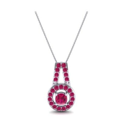 Pave Halo and Bail Ruby Pendant (0.4 CTW) Top Dynamic View