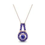 Pave Halo and Bail Blue Sapphire Pendant (0.4 CTW) Top Dynamic View