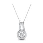 Pave Halo and Bail Crystal Pendant (0.4 CTW) Top Dynamic View