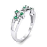 Barbwire Emerald Ring (0.12 CTW) Perspective View
