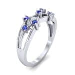 Barbwire Blue Sapphire Ring (0.12 CTW) Perspective View