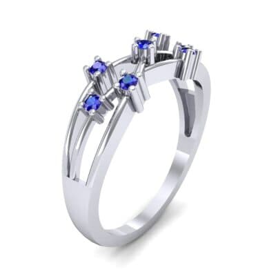 Barbwire Blue Sapphire Ring (0.12 CTW) Perspective View