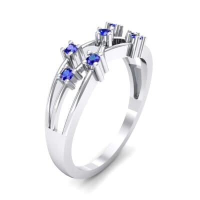 Barbwire Blue Sapphire Ring (0.12 CTW) Perspective View