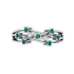 Barbwire Emerald Ring (0.12 CTW) Top Flat View