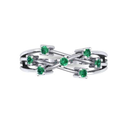 Barbwire Emerald Ring (0.12 CTW) Top Flat View