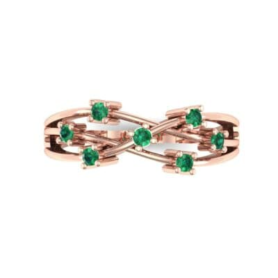 Barbwire Emerald Ring (0.12 CTW) Top Flat View