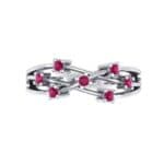 Barbwire Ruby Ring (0.12 CTW) Top Flat View