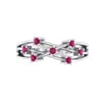 Barbwire Ruby Ring (0.12 CTW) Top Flat View