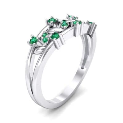 Jardin Split Band Emerald Ring (0.4 CTW) Perspective View