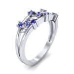 Jardin Split Band Blue Sapphire Ring (0.4 CTW) Perspective View