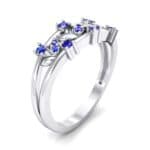 Jardin Split Band Blue Sapphire Ring (0.4 CTW) Perspective View
