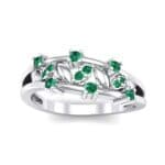 Jardin Split Band Emerald Ring (0.4 CTW) Top Dynamic View