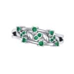 Jardin Split Band Emerald Ring (0.4 CTW) Top Flat View