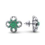 Quatrefoil Emerald Earrings (0.26 CTW) Top Dynamic View