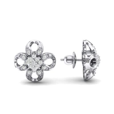 Quatrefoil Crystal Earrings (0.26 CTW) Top Dynamic View