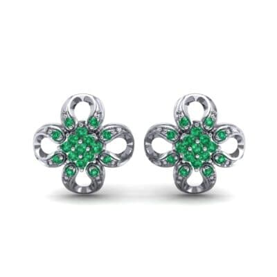 Quatrefoil Emerald Earrings (0.26 CTW) Side View