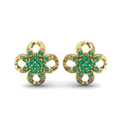 Quatrefoil Emerald Earrings (0.26 CTW) Side View