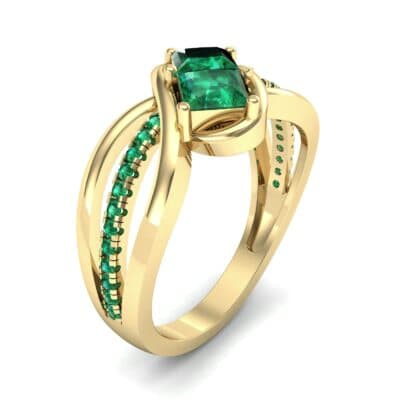 Two-Stone Tangle Emerald Engagement Ring (0.94 CTW) Perspective View