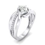 Two-Stone Tangle Diamond Engagement Ring (0.94 CTW) Perspective View