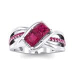 Two-Stone Tangle Ruby Engagement Ring (0.94 CTW) Top Dynamic View