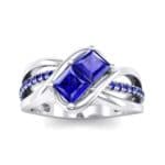 Two-Stone Tangle Blue Sapphire Engagement Ring (0.94 CTW) Top Dynamic View