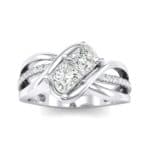 Two-Stone Tangle Diamond Engagement Ring (0.94 CTW) Top Dynamic View