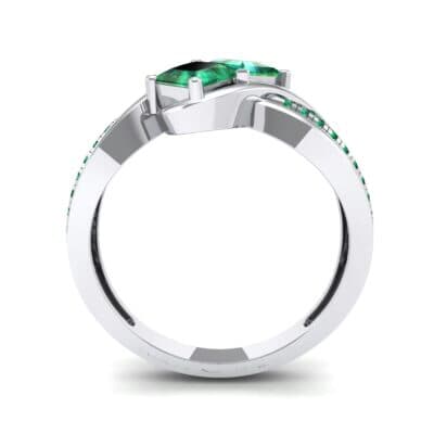 Two-Stone Tangle Emerald Engagement Ring (0.94 CTW) Side View