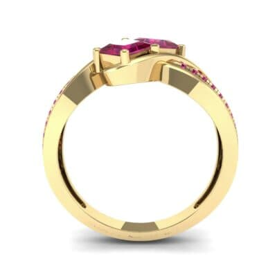 Two-Stone Tangle Ruby Engagement Ring (0.94 CTW) Side View