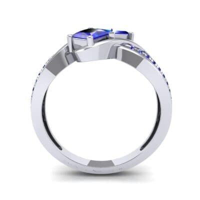 Two-Stone Tangle Blue Sapphire Engagement Ring (0.94 CTW) Side View