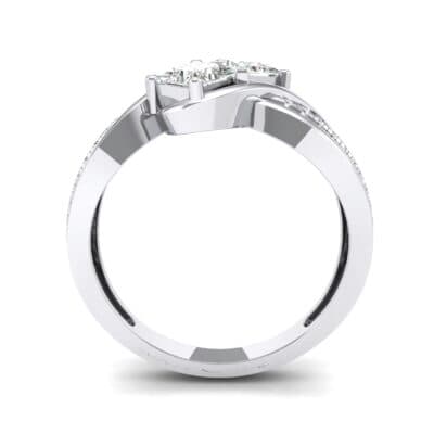 Two-Stone Tangle Crystal Engagement Ring (0.94 CTW) Side View