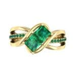 Two-Stone Tangle Emerald Engagement Ring (0.94 CTW) Top Flat View