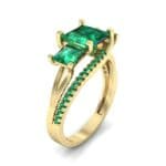 Three-Stone Split Shank Emerald Engagement Ring (2.3 CTW) Perspective View