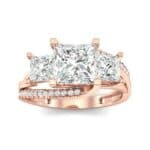 Three-Stone Split Shank Diamond Engagement Ring (2.3 CTW) Top Dynamic View