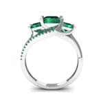 Three-Stone Split Shank Emerald Engagement Ring (2.3 CTW) Side View