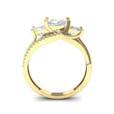 Three-Stone Split Shank Diamond Engagement Ring (2.3 CTW) Side View