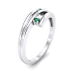 Two-Stone Split Emerald Ring (0.02 CTW) Perspective View