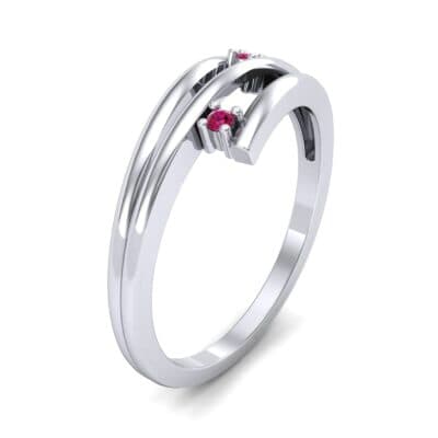 Two-Stone Split Ruby Ring (0.02 CTW) Perspective View