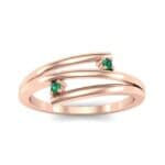 Two-Stone Split Emerald Ring (0.02 CTW) Top Dynamic View