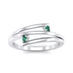 Two-Stone Split Emerald Ring (0.02 CTW) Top Dynamic View