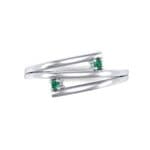 Two-Stone Split Emerald Ring (0.02 CTW) Top Flat View