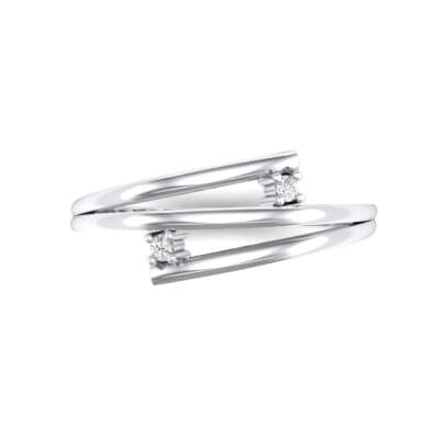 Two-Stone Split Crystal Ring (0.02 CTW) Top Flat View