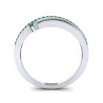 Pave Split Emerald Ring (0.16 CTW) Side View