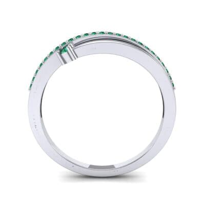 Pave Split Emerald Ring (0.16 CTW) Side View