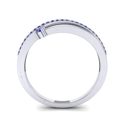 Pave Split Blue Sapphire Ring (0.16 CTW) Side View