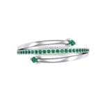 Pave Split Emerald Ring (0.16 CTW) Top Flat View