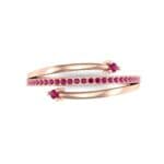 Pave Split Ruby Ring (0.16 CTW) Top Flat View