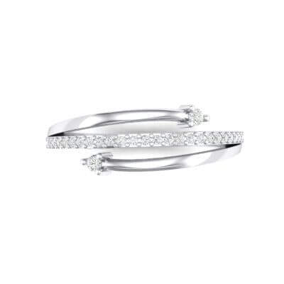 Pave Split Crystal Ring (0.16 CTW) Top Flat View